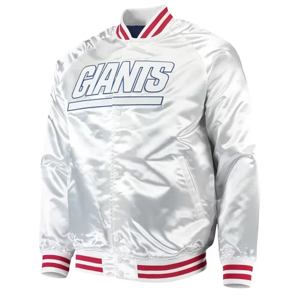 New York Giants Shiny White Satin Jacket