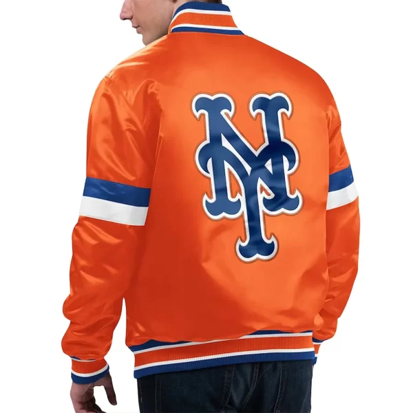 New York Mets Home Game Varsity Satin Orange Jacket