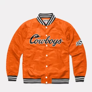 OSU Cowboys Script Satin Varsity Jacket