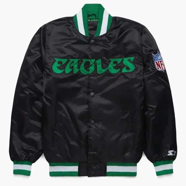 Philadelphia Eagles Blackout Satin Jacket