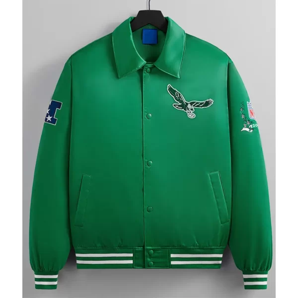 Philadelphia Eagles Parrot Satin Bomber Jacket