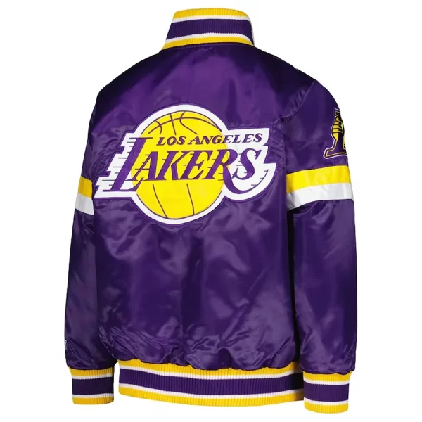 Purple LA Lakers Home Game Varsity Satin Jacket