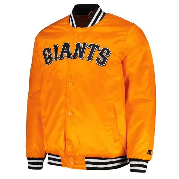 San Francisco Giants Cross Bronx Fashion Orange Satin Jacket