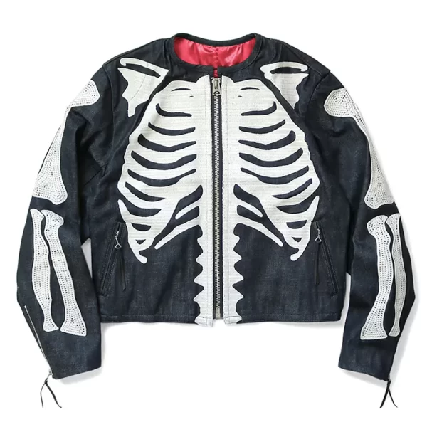 Skeleton Kapital White and black Denim Jacket