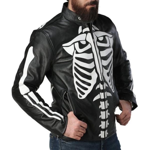 Skeleton Leather Black Jacket