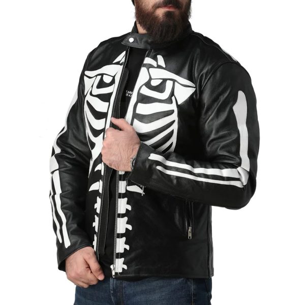 Skeleton Leather Black Jackets