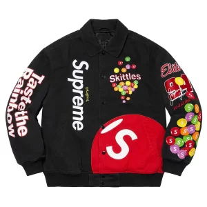 Skittle Supreme Black Varsity Jacket