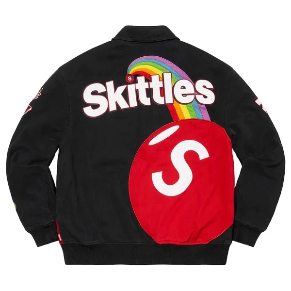 Skittle Supreme Varsity Cotton Black Jacket