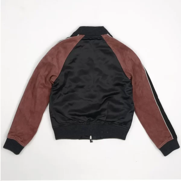 Skymed Bodie Black and Brown Bomber Satin Jacket