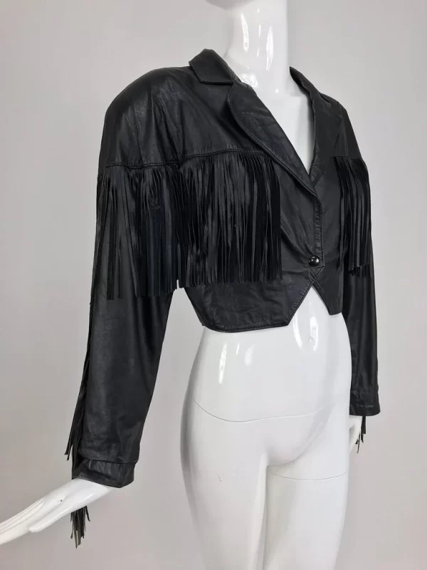 Sold Maziar Betty Boop Cowgirl Fringe Leather Jacket