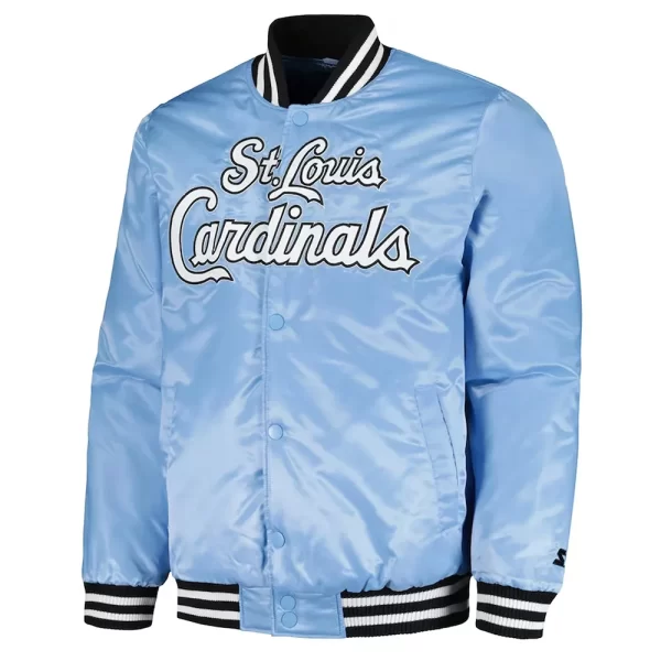 St. Louis Cardinals Cross Bronx Fashion Light Blue Satin Jacket