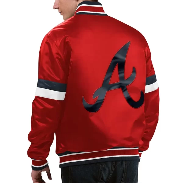 Starter Atlanta Braves Home Game Red Varsity Satin Jacket