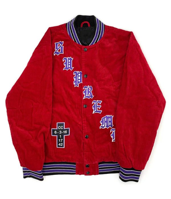 Supreme Old English Corduroy Bomber Varsity Jacket