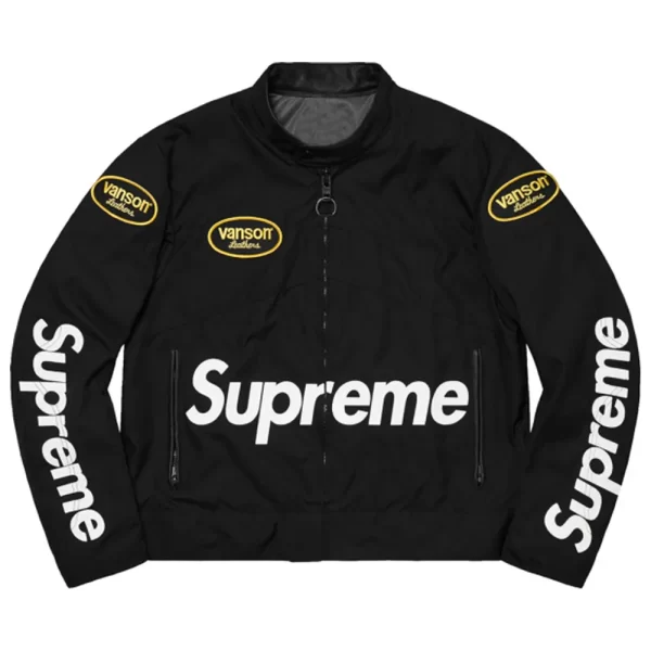 Supreme Vanson Racing Black Leather Jacket