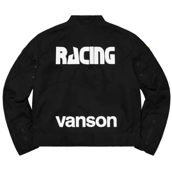 Supreme Vanson Racing Black Leather Jackets