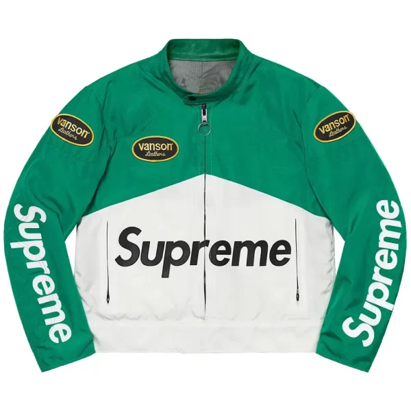 Supreme Vanson Racing Green Leather Jacket