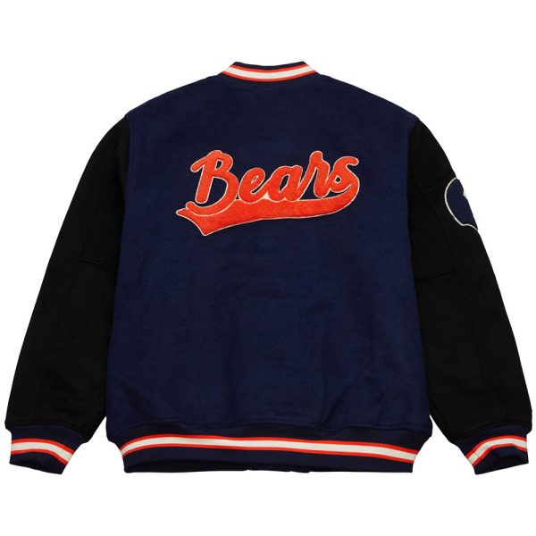 Team Legacy Chicago Bears Varsity Navy and Black Wool Jacket