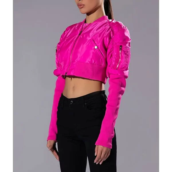 The Chi Zaria Imani Primer Cropped Bomber Jacket