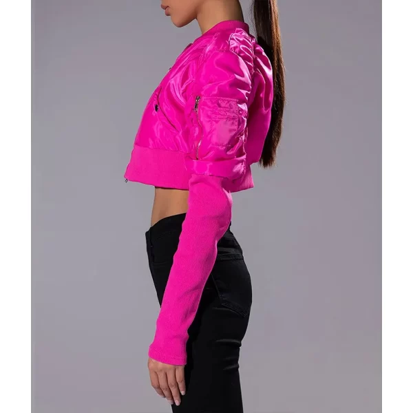 The Chi Zaria Imani Primer Cropped Bomber Jackets