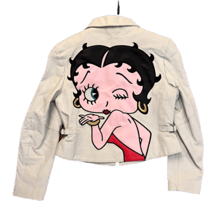 Vintage 90s Betty Boop White Leather Jacket