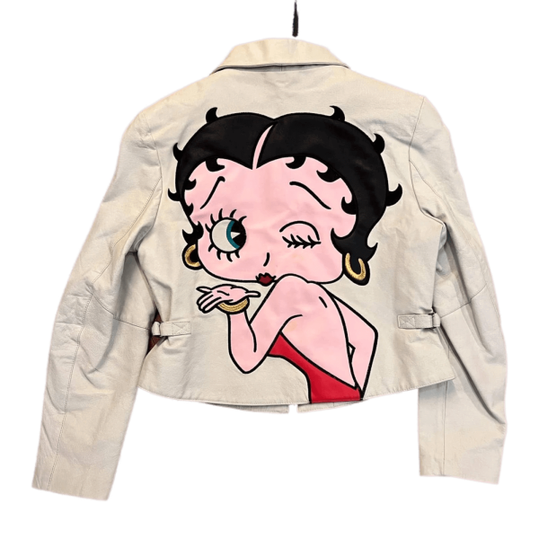 Vintage 90s Betty Boop White Leather Jacket
