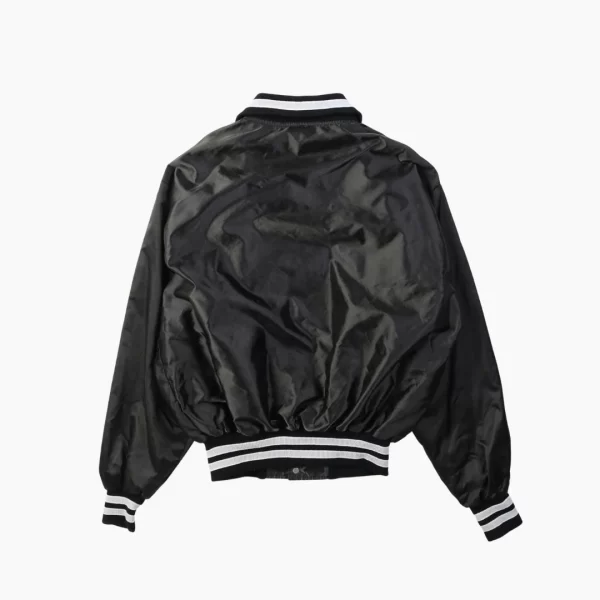 Vintage Ellen Satin Bomber Black Jacket