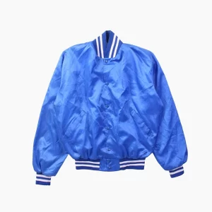 Vintage George Bros Inc Satin Bomber Blue Jacket