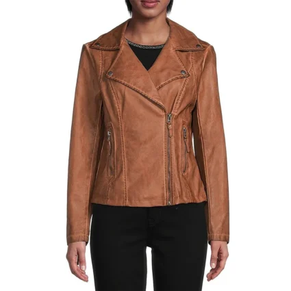Virgin River S05 Kandyse Mcclure Brown Leather Jacket
