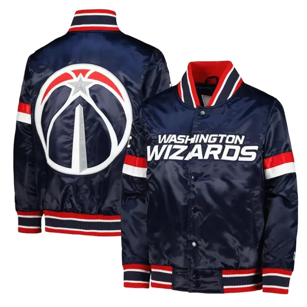 Washington Wizards Home Game Navy Satin Jacket.