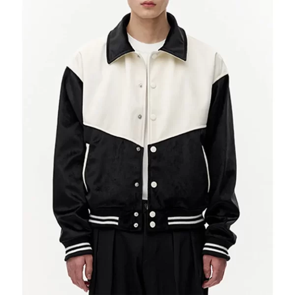 Western Black and White Varsity Jacket