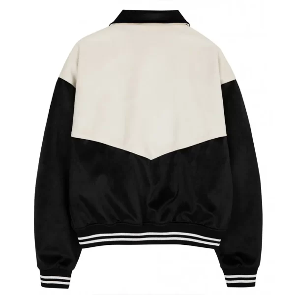 Western Black and White Varsity Polyester Jacket