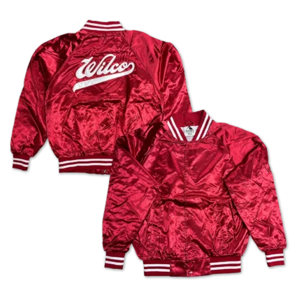 Wilco Satin Bomber Jacket - Red