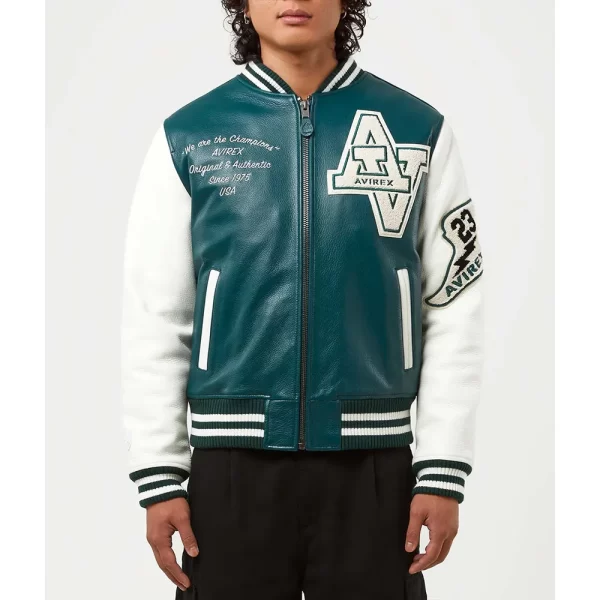 Wildcat Champion Varsity Green Leather Jacket