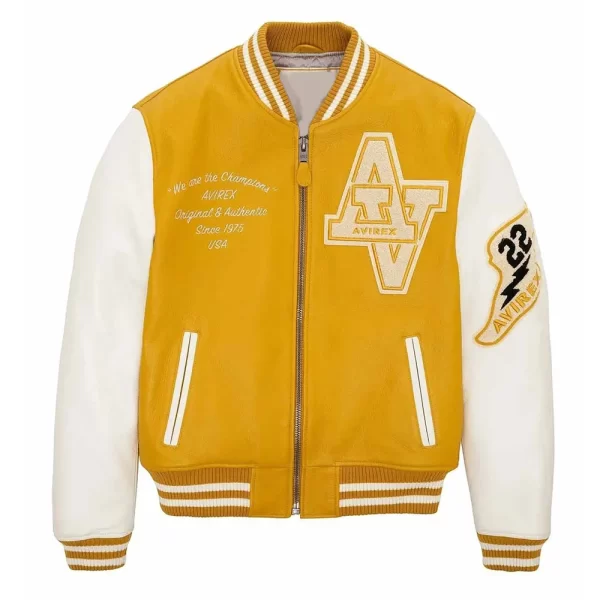 Wildcat Champion Varsity Yellow Leather Jacket