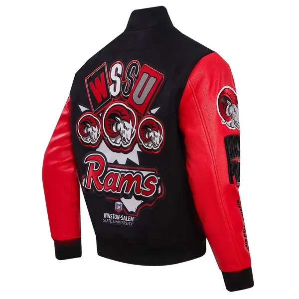 Winston-Salem State Rams Homecoming Wool & Leather Varsity Jacket