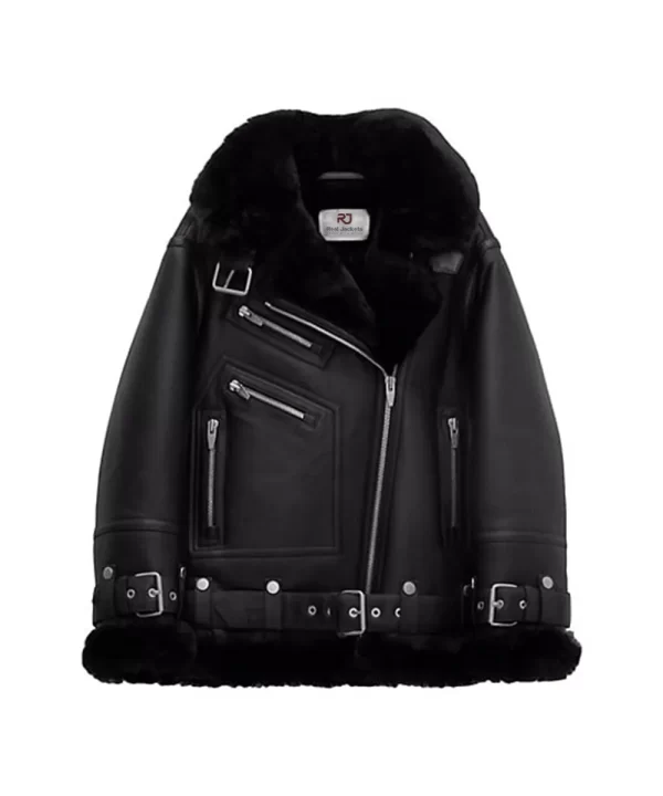 Women’s Aviator Moya 3 Black Shearling Leather Jacket