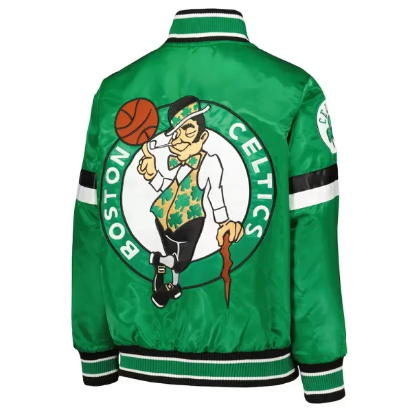 Youth Boston Celtics Home Game Kelly Green Varsity Satin Jacket