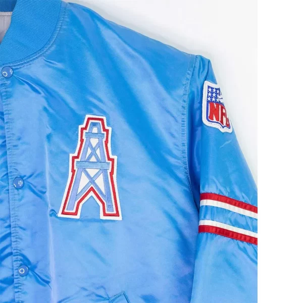 90’s Houston Oilers Blue Satin Jacket