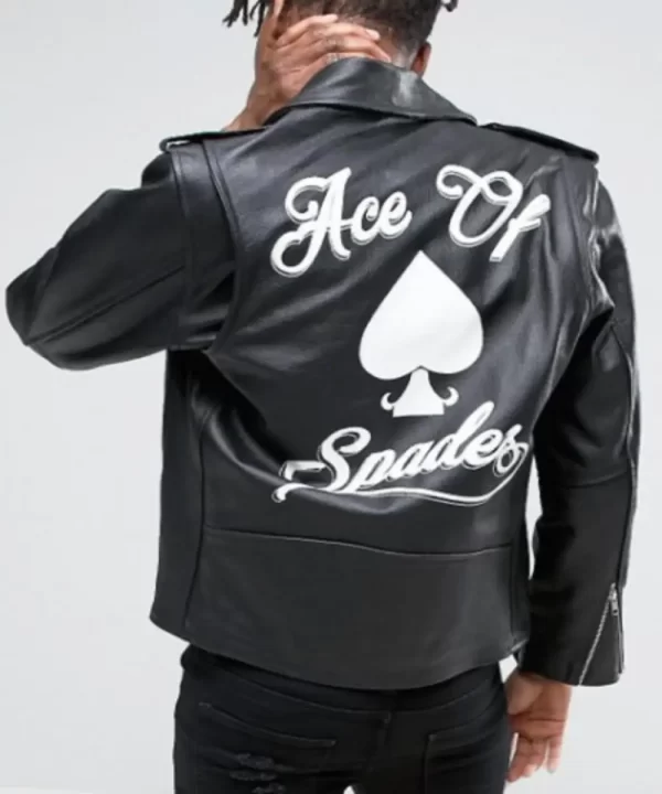 Ace of Spades Black Leather Jacket