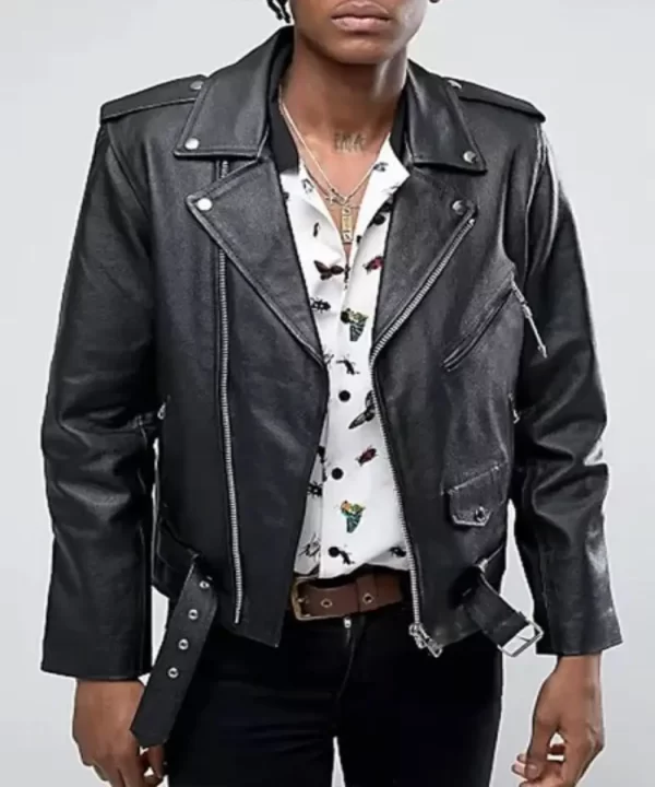 Ace of Spades Leather Black Jacket