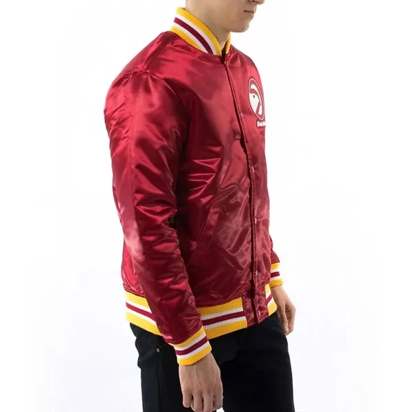 Atlanta Hawks Throwback Wordmark Red Jackets