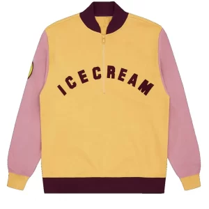 BBC Half Zip Yellow and Pink Sweatshirt