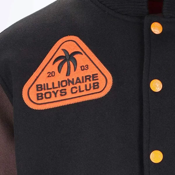 BBC Patch-detailed Button-Up Varsity Jacket