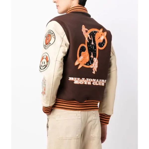 Billionaire Boys Club Logo-Embroidery Varsity Bomber Wool Jacket