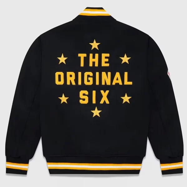 Boston Bruins The Original Six OVO Varsity Black Wool Jacket