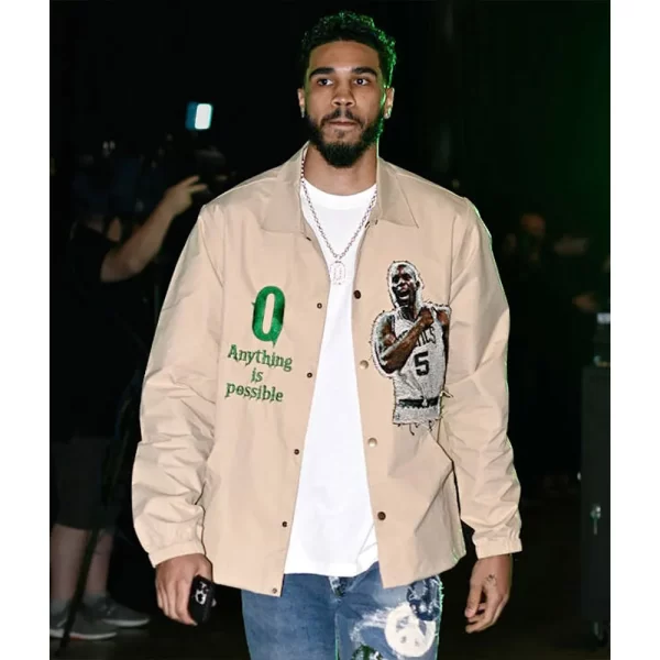 Boston Celtics Jayson Tatum Beige Jacket