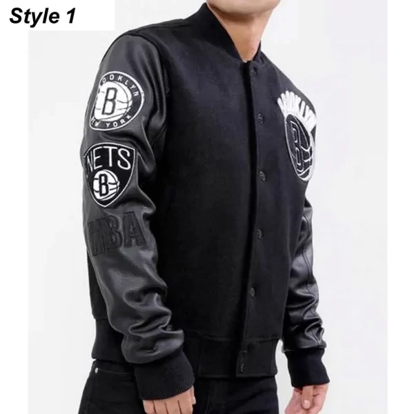 Brooklyn Nets Black Varsity Jacket