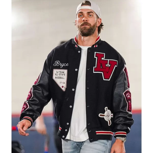 Bryce Harper Las Vegas High School Black Letterman Jacket