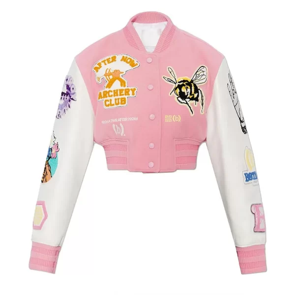 Bstroy Logo Embroidered Cropped Varsity Jacket