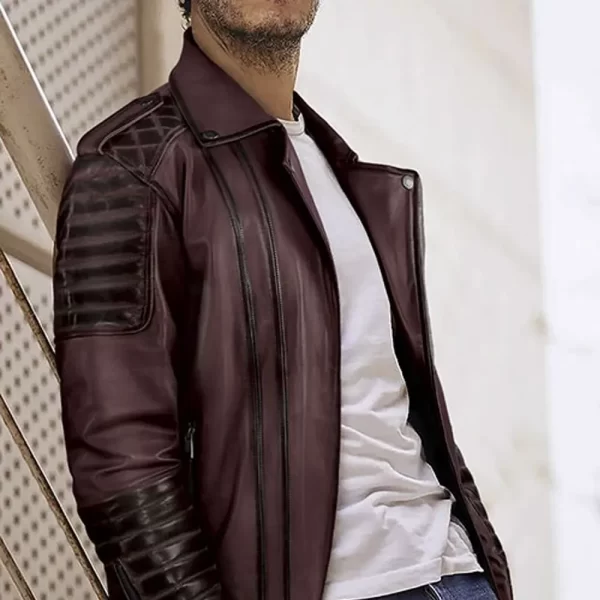 Charles Burnt Wine Leather Jacket